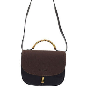 Loewe Velazquez 2way Leather twist Handle Handbag Brown